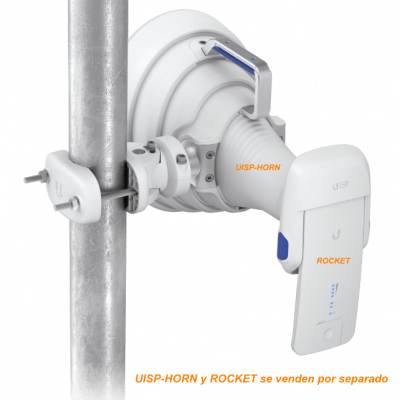 UISP-HORN UBIQUITI Antena de bocina 30x25 grados 28x22cm ganancia 19dBi banda 5,15-6,87GHz protección IPX6 compatible con LTU/R5AC/AF