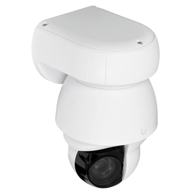 UVC-AI-PTZ-W UBIQUITI acabado Blanco motorizado Z-22x resolución 4K alcance infrarrojo 100m grado IP66 almacenamiento microSD rango 1-1000 requiere energización PoE++ consumo 51W