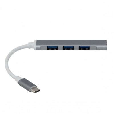 USBC-HUB4 USB3.0 USB-CM CONCENTRADOR-4-AH Aluminio Cable-4cm