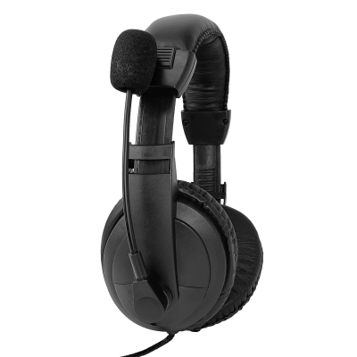 W-750 Diadema con Audífono y Micrófono de Doble Plug 2x3.5mm Macho y Cable de 180cm