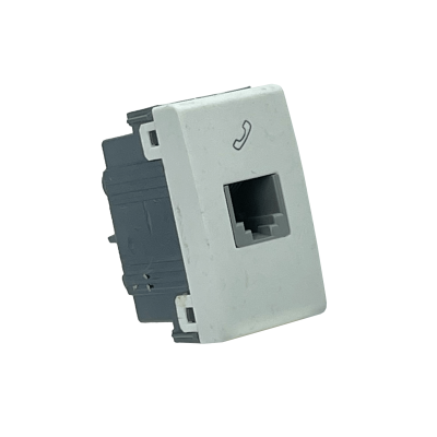 KEP-J KALOP Conector Hembra Telefónico RJ11 6P4C en Color Blanco, Requiere Marco KEP-A, Código KL40321