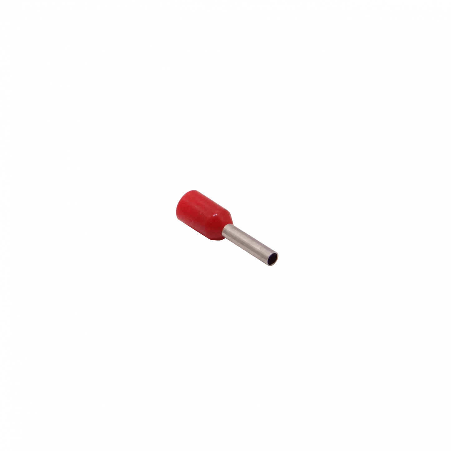 E1008-R Terminales Aislados Rojos 1.0mm² AWG18 8mm/15mm Puntera Crimpable 100 Piezas