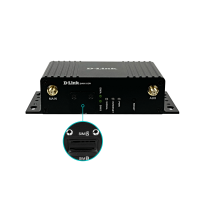 DWM-312W D-LINK router 4G/LTE con doble ranura SIM, un puerto WAN/LAN, un puerto LAN, Wi-Fi 2,4GHz, funcionalidades M2M y SNMP, compatible con redes GSM, incluye fuente de 12V