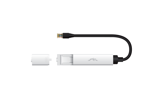 INS-8023AF-O UBIQUITI Convertidor PoE para Intemperie 802.3af 48V-entrada 18V-salida Con Cable Incluido