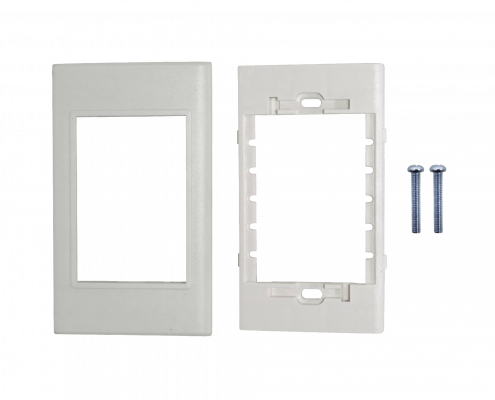 FQ3 Placa de Pared Multimedia Blanca LY-092 para 3 Módulos Dimensiones 120x70mm