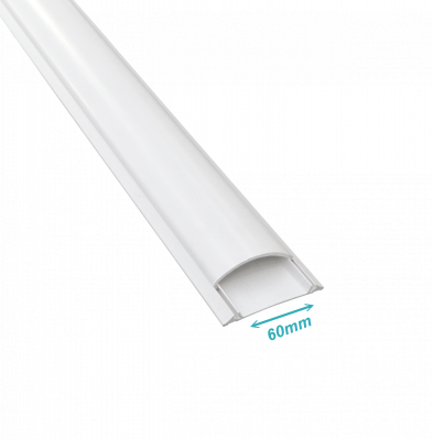 CC-P6516 LINKCHIP Canaleta de Suelo Blanca de PVC de 65x16mm y 2 metros con Tapa de 2,1mm y Base de 1,4mm