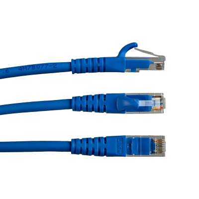 CP6A-100L LINKMADE Latiguillo de Red Multifilar Cat6 U/UTP Azul LSZH de 10 metros Moldeado