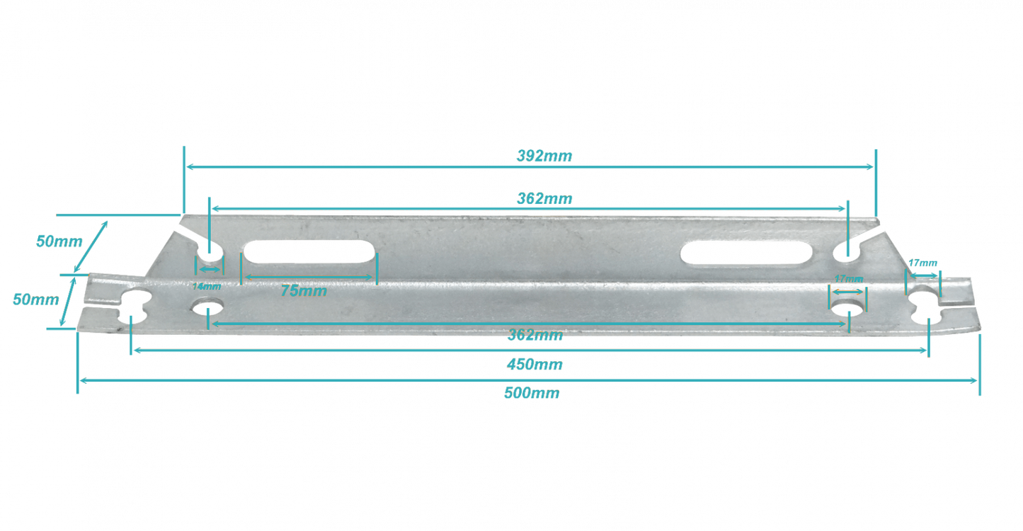 GTL00083 50x50x4x500mm Cruceta De Paso BT-AT para Poste