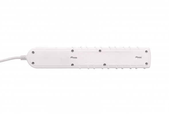 ELG-35WU Regleta RITTIG blanca 5 tomas con interruptor luminoso, 2 USB 5V, cable 3m, 10A-250V, 2200W