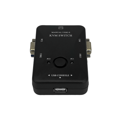 KVM21UA Conmutador KVM 2 puertos USB/VGA con hub de 3 puertos USB 2.0, requiere cables, no incluye fuente de poder, resolución 1920x1440