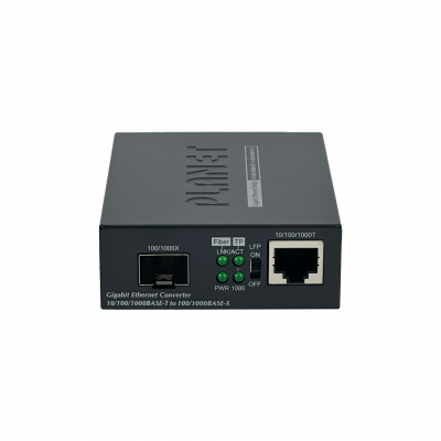 GT-805A Planet 1-1000 1-SFP Convertidor de Medios Gigabit Semi-Gestionable inc-5VDC/2,5A