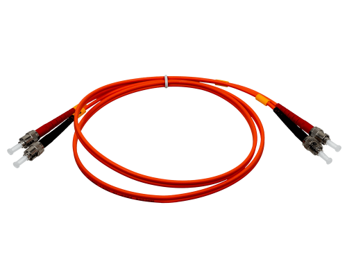 JFMTT1 Cable de fibra óptica dúplex multimodo OM1 ST-ST de 1 metro, núcleo/revestimiento 62.5/125 µm, cubierta LSZH