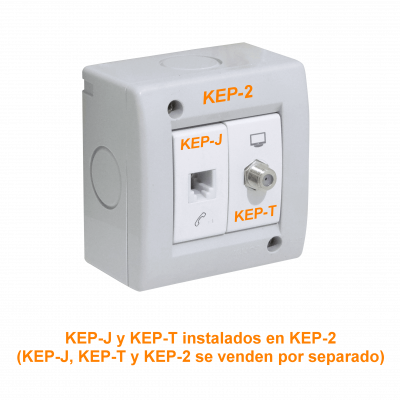 KEP-T KALOP Blanco Toma de Televisión por Cable Pin Fino Hembra-Hembra Coaxial F-H/F-H requiere/KEP-A KL40291