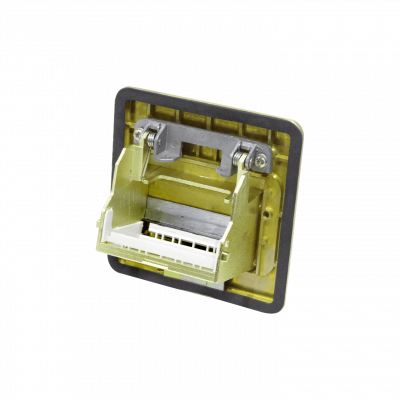 RST-M3P RJ45 3-RCA VGA-r Caja a Piso Abatible Metal 103x99x55mm Tapa-118x120mm