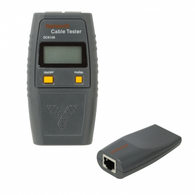 SC6106 Tester 2-RJ45 BNC Pinzas c/Display c/Audio req-4-AAA