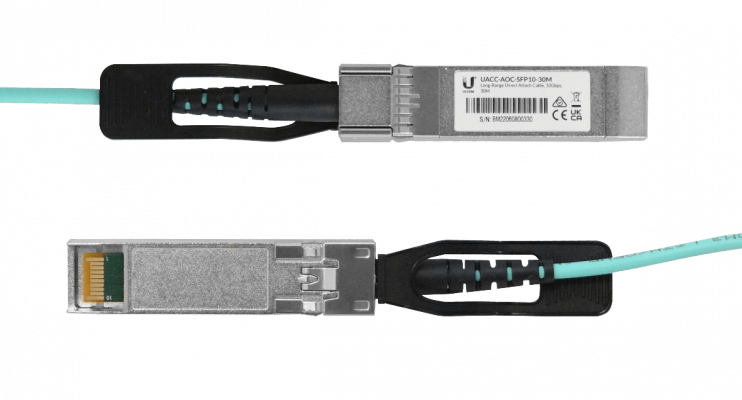 UA1-30 UBIQUITI Cable Directo SFP+ 10Gbps 30m Fibra Multimodo 3mm UACC-AOC-SFP10-30M
