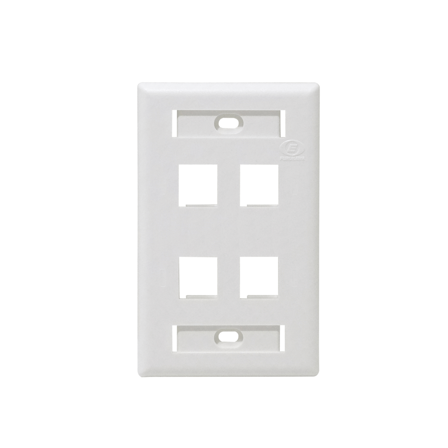 FP4WF FURUKAWA Placa Frontal para 4 Conectores Keystone Blanca Superficie Lisa 4 Puertos 70x114mm 35050090