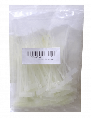 CV-100LW LINKMADE Blanca p/Etiqueta 100x2,5mm 100-un Amarras Plasticas