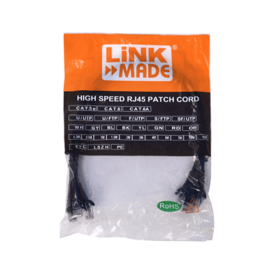 CP6N-05-4 LINKMADE 4un 50cm CAT6 NEGRO LSZH Latiguillo de Red Moldeado 4x0,5mt