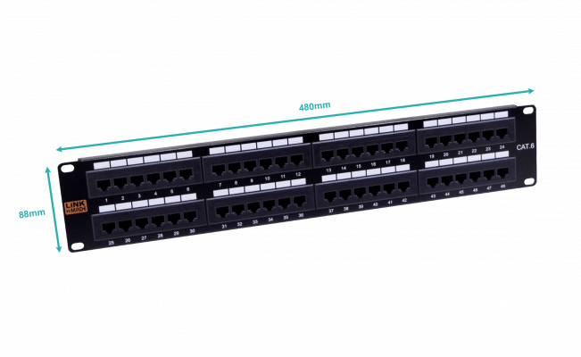 PP648L LINKMADE Panel de Conexión 48-RJ45 CAT6 UTP 2U CERTIFICADO UL