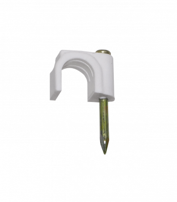 GRAMPA-C8W KALOP 50-UN C8 Blanca 8x8mm Clavo-12x2mm Zincado Sujeta-Cable Coaxial