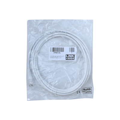 CP6W-30L LINKMADE Cable de conexión Cat6 U/UTP multifilar de 3 metros, color blanco, con cubierta LSZH e inyectado
