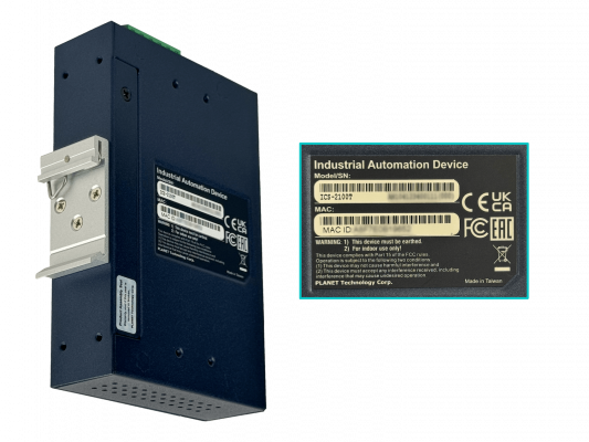 ICS-2100T PLANET Convertidor Serial a Ethernet Industrial 1-Puerto DB9 RS232/RS485/422 Alimentación 12-48V