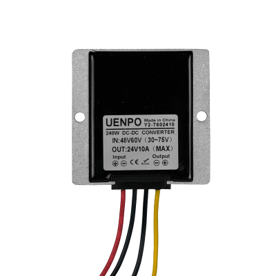 DCDC48-24V Convertidor Reductor DC-DC Entrada: 38-56VDC (Nominal 48V), Salida: 24VDC 10A 240W