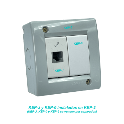 KEP-J KALOP Conector Hembra Telefónico RJ11 6P4C en Color Blanco, Requiere Marco KEP-A, Código KL40321