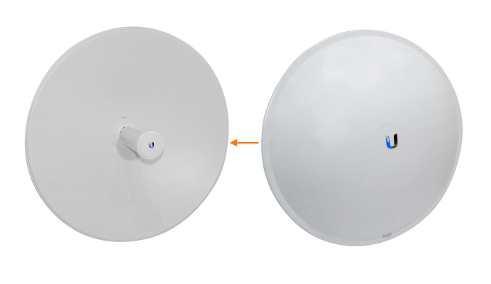 PBE-5AC-500 UBIQUITI 500mm 27dBi sin Blindaje con Cubierta Protectora AC5,1-5,9GHz 1-1000 con PoE-24V