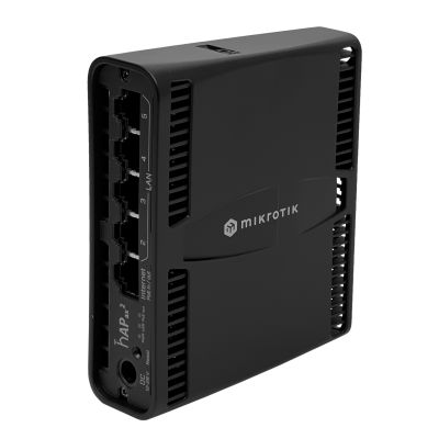 HAP-AX2 MIKROTIK Punto de acceso router con 5 puertos Gigabit PoE-in/out, WiFi AX1800 doble banda 2,4GHz/5GHz, antenas 4dBi y licencia Level4 C52iG-5HaxD2HaxD-TC