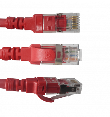 C6AR-20. LINKMADE 2m Cat6a U/FTP Rojo LSZH Cable de Parcheo Inyectado Multiconductor