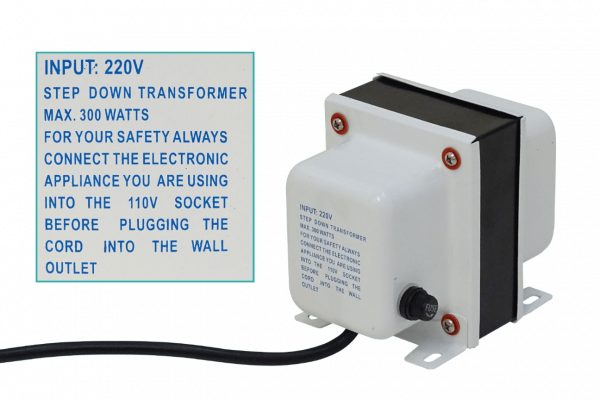 ME-300W MACROTEL 300W Transformador c/tierra 110V-220VAC Fusible-5A Trafo