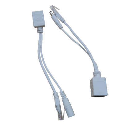 KIT POEPASS Inyector-Divisor PoE Pasivo 10/100Base-T Conector RJ45 a Hembra 5,5x2,1mm