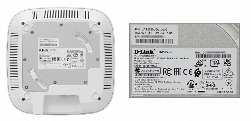 DAP-2720 D-LINK req-PoE 2,4GHz-400 5GHz-2x866 Wave2 Access Point 1-1000 AC2200