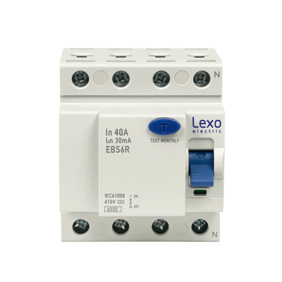 DIFERENCIAL-40A4 LEXO 4x40A 4P 30mA Disyuntor Diferencial BTDIN Protección RKN