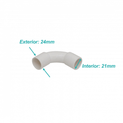 PVC20-C LINKCHIP Acodamiento 20mm para Conducto de PVC Blanco en Ángulo
