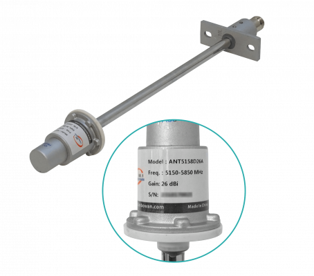 ANT-5827 Antena parabólica de rejilla 26,5dBi 5GHz banda 5,15-5,85GHz haz 6ºx9º conector N-Hembra 30cm desarmable 40x60cm