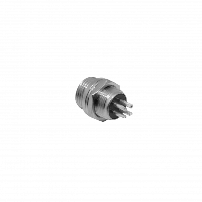 GX12MC-4 Conector macho de aviación GX12 para chasis, 4 contactos, soldable