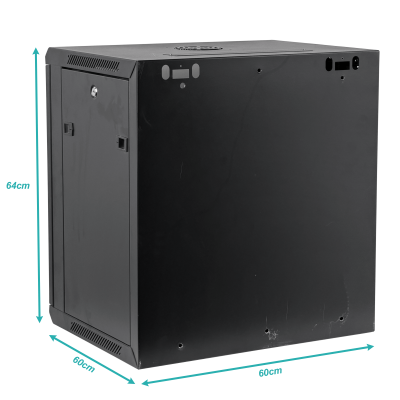 RK12-6L-LIQ DE SEGUNDA MANO Armario Rack de Pared 60cm de Profundidad 12 Unidades Negro incluye M6-2U