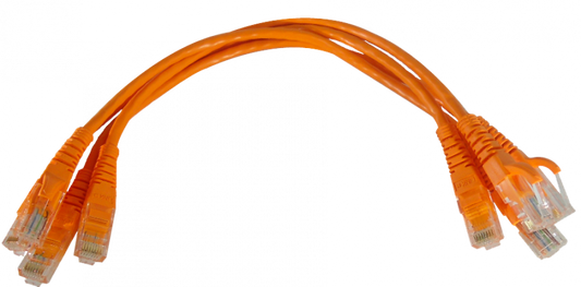 CPB-03-4. Cable de conexión Cat5e Naranja LSZH de 30cm con conector moldeado multifilar LINKMADE paquete de 4 unidades