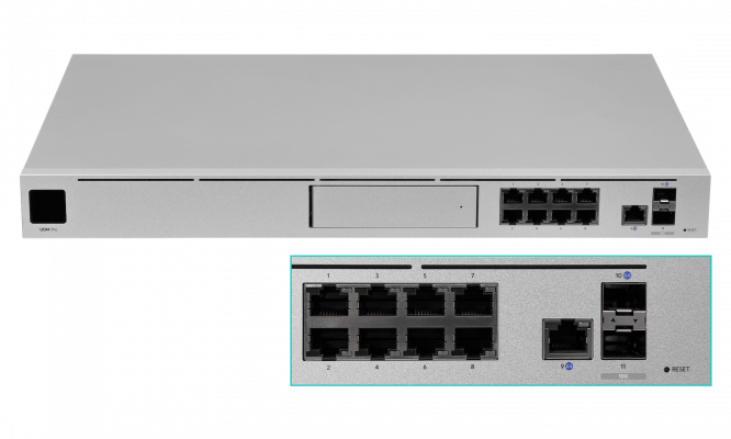 UDM-PRO UBIQUITI 9-1000 2-WAN 2-SFP+10G 1U-Rack 240VAC/USP UniFi Pasarela en la Nube
