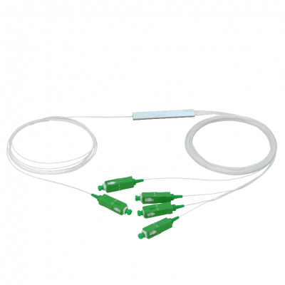 SPLITTER-04A 1x4 Conectores-SC/APC Acoplador-PLC aplicable-EPON/GPON largo-2m Fibra-G657A1 espesor-0,9mm Rango-espectral-1260-1650nm