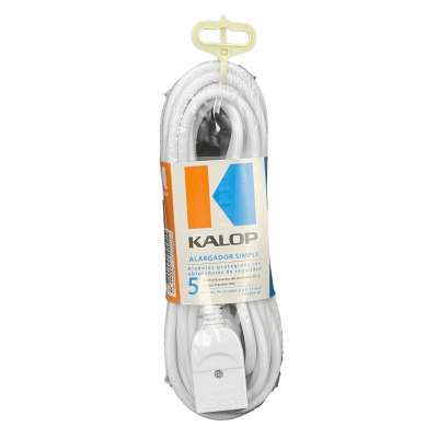 ALARG-5MT KALOP 5mt Blanco Alargador 3x0,75mm 6A Enchufe-Chileno H05VV-F