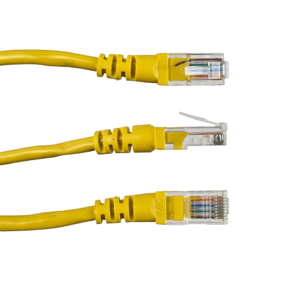 CPM-10L Cable de Conexión Moldeado Multihilo Cat5E Amarillo LSZH de 1 metro