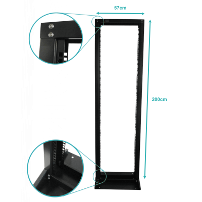 RK42-BL LINKMADE 42U 2M ARMARIO RACK DE PARED SENCILLO NEGRO INCLUYE M6-4KIT