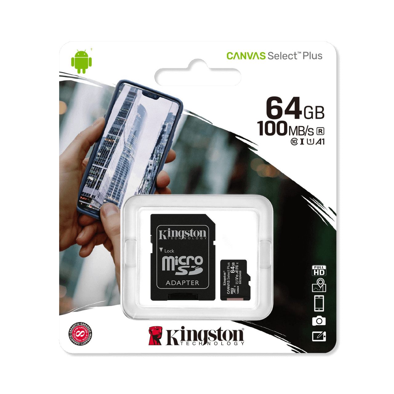 MSD-64GB. KINGSTON 64GB MicroSD-XC c/Adaptador-SD SDCS2/64GB