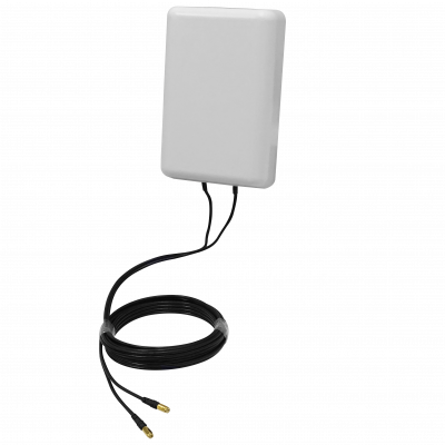 7027HV Antena Panel 2x7/9dBi 2-Conector-SMA-Macho/5mt 698-960 1710-2700MHz Polarización-Cruzada 26x17x6cm