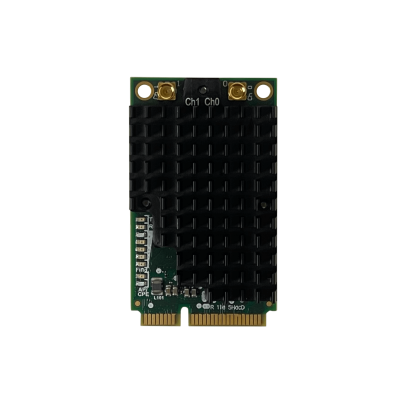 R11E-5HACD MIKROTIK Tarjeta MiniPCIe 5GHz 802.11ac 866Mbps 500mW con Chipset QCA9882 y 2 Conectores MMCX 27dBm