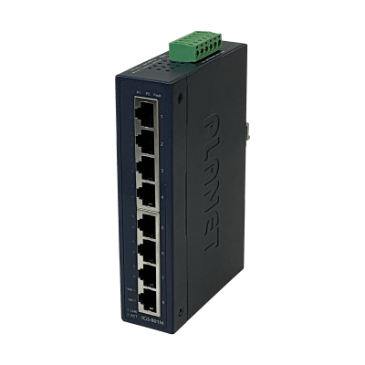 IGS-801M PLANET 8 Puertos 1000 Conmutador Industrial Gestionable Montaje Carril DIN Gigabit requiere Alimentación 12-48VDC o 24VAC